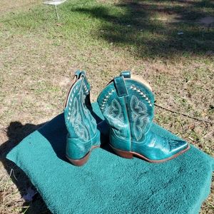 Justin teal leather boots